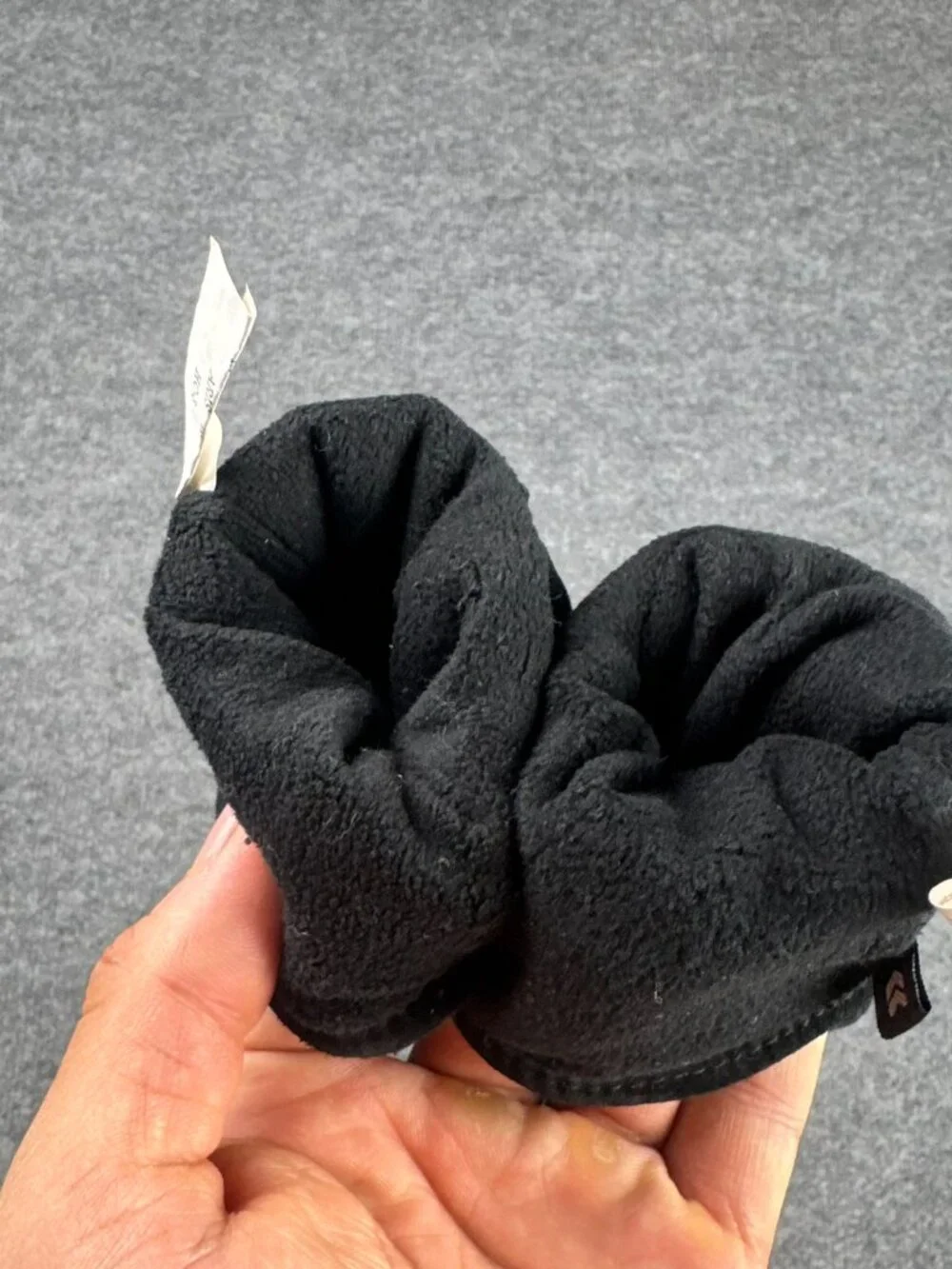 Women's Isotoner Black Suede Leather Fleece Lined Winter Gloves Size M need wash